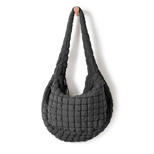 Image of ODODOS Quilted Carryall Tote Bag for Women Crossbody Hobo Lightweight Padding Shoulder Bag