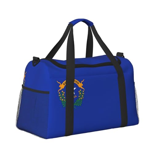 Nevada State Flag print Travel Duffle Bag Gym Bag for Women,Puffer Tote Bag,Weekender Overnight Bag Organizer3