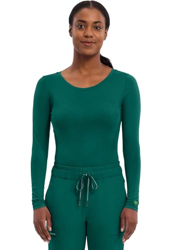 Image of Healing Hands Underscrub Long Sleeve Women Knits Scrub Tops | Soft Cotton Blend Knit, Breathable Stretch Comfort, Machine Wash, Easy Care Fabric, Ideal For Layering Under Scrubs
