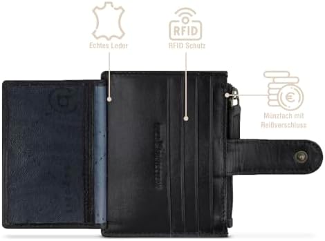 Bugatti Black Magic Mini Wallet - Eccellenza in Pelle Nera RFID