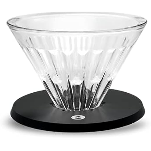TIMEMORE Glass Crystal Eye Coffee Dripper Black Aluminum Bas