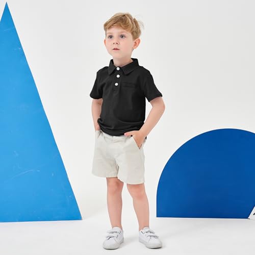 Image of Volunboy Baby Boy Summer Clothes Short Sleeve Polo Shirts Shorts Set Pique Beach Outfits