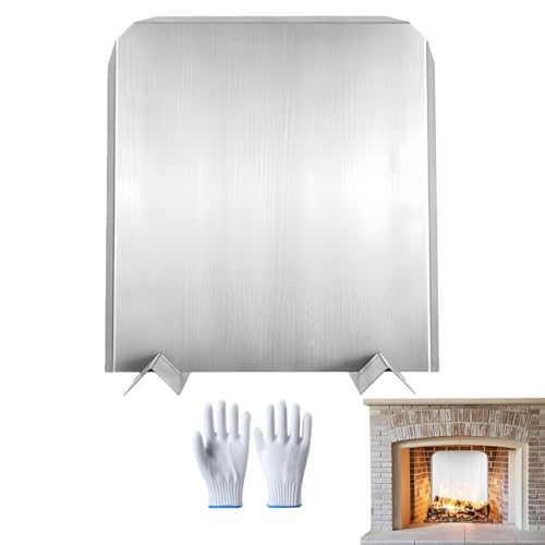 Firebacks for Fireplace,16x18inch Adjustable Stainless Steel Heat Resistant Fireback | Fireplace Back Plates Metal Panels - for Home Apartment Living Room Office House