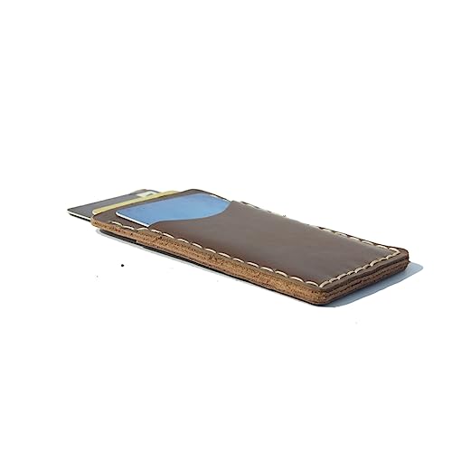 Handcrafted Front Pocket Card Holder, Leather Minimalist Cardcase, Credit Card Holder, 3 Card Slots Unlined all-cow Pickup Bag3