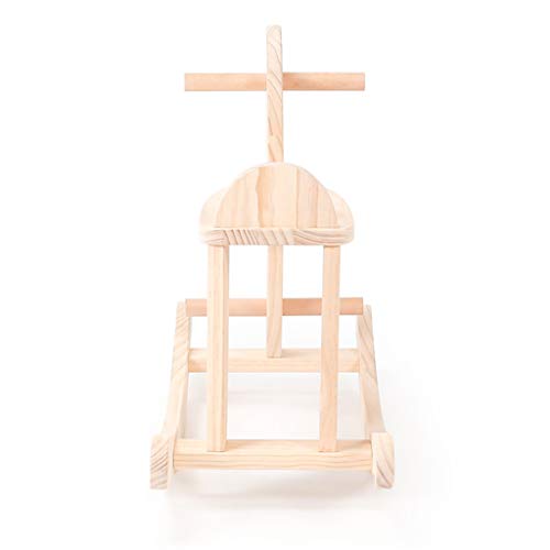 Schaukelpferd QIQIDEDIAN Massivholz in Trojan Nordic Baby Baby Trojanisches Pferd – Bild 3