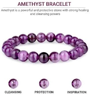 Crystal Vibe 8mm Beaded Bracelets For Women Men - Healing Crystal Bracelet - Adjustable Size - Image 3