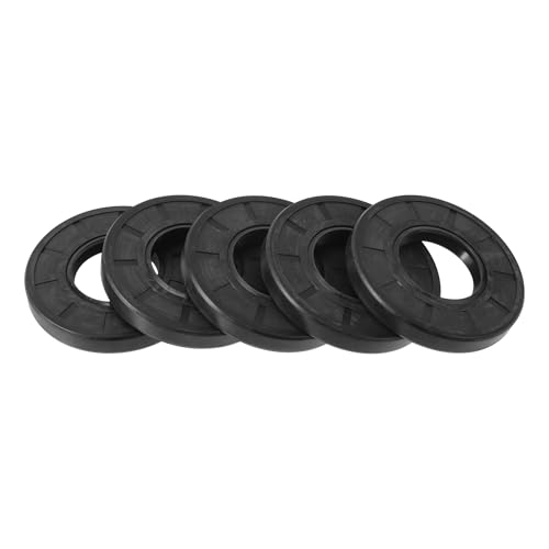 TUCKBOLD Universal Oil Seal TC Double Lip W Steel Spring Seal Ring Rotary Shaft Seal 35x72x10mm High Pressure NBR Rubber Black 5 Pcs