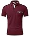 geeksport Poloshirt Herren Kurzarm Golf Polo mit Tasche Kontrastfarbe Sommer Atmungsaktive T-Shirt Business Elegant Polohemd für Männer(Weinrot XL)