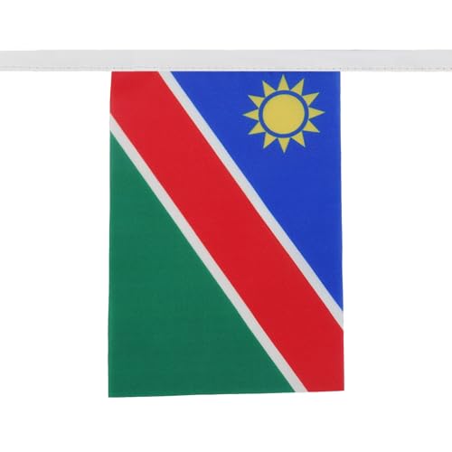 Image of AZ FLAG Namibia 6 meters BUNTING Flag 20 flags 9'' x 6'' - Namibian STRING flags 15 x 21 cm