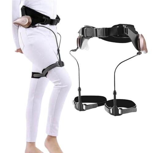 直立歩行器高齢者向けモビリティ歩行補助具、両脚歩行補助具軽量ポータブル脚リハビリトレーニング機器(Black)(片足)