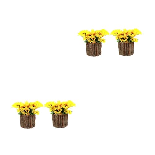 MAGICLULU 2 Series Adornos De Girasol Fiesta Tallos Falso Colgante Girasoles Decoración con Cubos De Flores Decoración con Cubo De Flores Adornos De Estilo Pastoral De Madera 2 Piezas*2