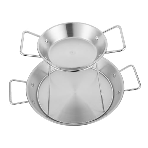 Cabilock 1Set Double Layer Stainless Steel Seafood Display Tray Elegant Buffet Serving Platter for Oysters Shrimp and Appetizers Easy Clean Nonstick Surface for Events