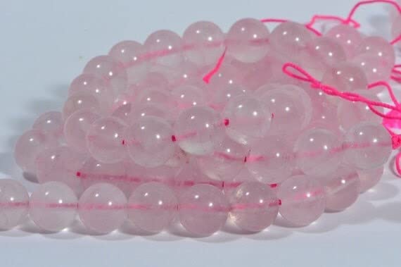 Quartz Rose Perles 10mm pour Création de Bracelets Bien-Être DIY
