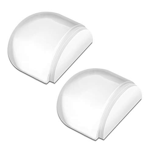HAUSPROFI Floor Door Stopper, 2pcs Clear Self-Adhesive Floor Door Buffers for Protect Door & Wall from Damage, Transparent