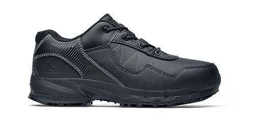 Shoes for Crews Piston Low and Mid, Men's, Women's, Unisex Soft Toe Slip Resistant Work Shoes, Water Resistant, Black