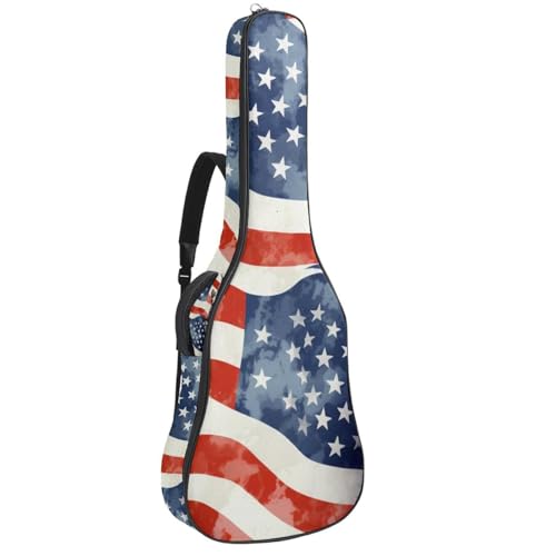Housse de guitare 41 pouces drapeau américain étanche avec protection renforcée