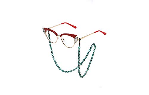 Sopaila Retro Tortoise Pattern Acrylic Eyeglass Chain Holder Necklace Sunglasses Strap Cords,Green #TOP1