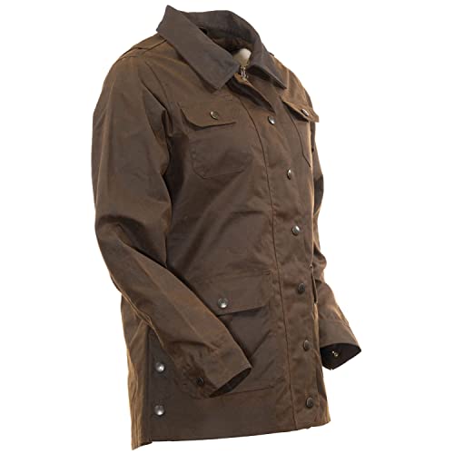 Outback Trading Company Women's Gidley Durable Casual Waterproof 2-Way Zipper Nubuck Collar Jacket with Pockets2