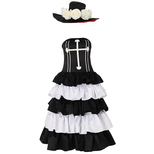 Anime Cos Perona Cosplay Costume Party Uniform Full Set Female Suit Cute Dress (Large) Black