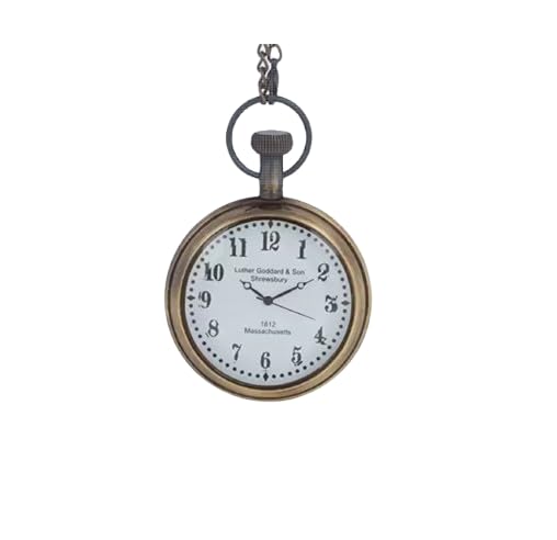 Reloj de bolsillo de latón de diseño marino antiguo, estilo vintage, azul marino real