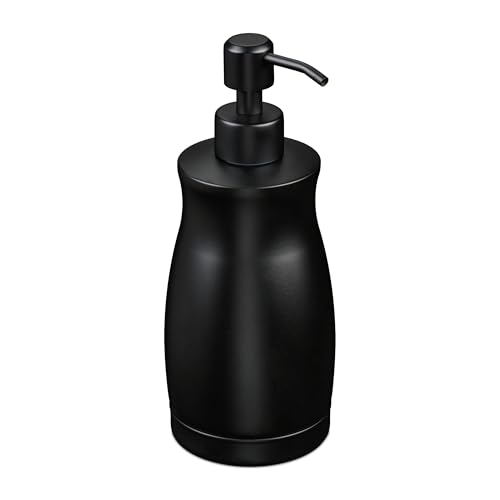 Relaxdays Dispensador de Jabón, 400 ml, Acero Inoxidable, Dosificador de Loción Rellenable, Gel de Ducha, Cocina, Negro Relaxdays Dispensador de Jabón, 400 ml, Acero Inoxidable, Dosificador de Loción Rellenable, Gel de Ducha, Cocina, Negro