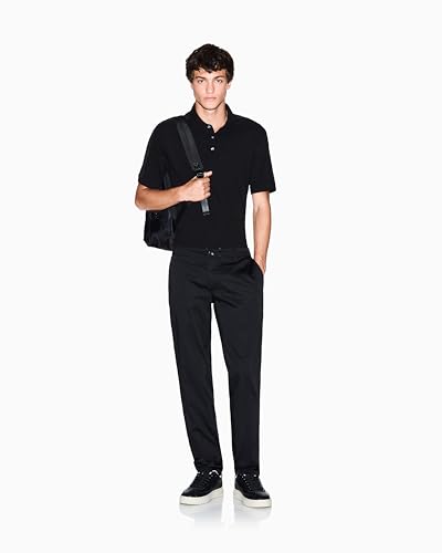 Polo Armani Exchange para hombre, corte regular, con logo en cinta vertical en mangas miniatura 4