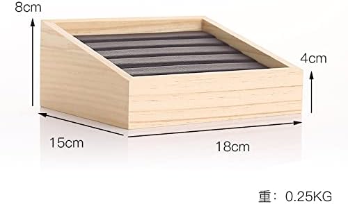 GISELA D Jewelry Tray Solid Wood Display Stand Earrings Jewelry Earrings Display Tray (Beige linen)