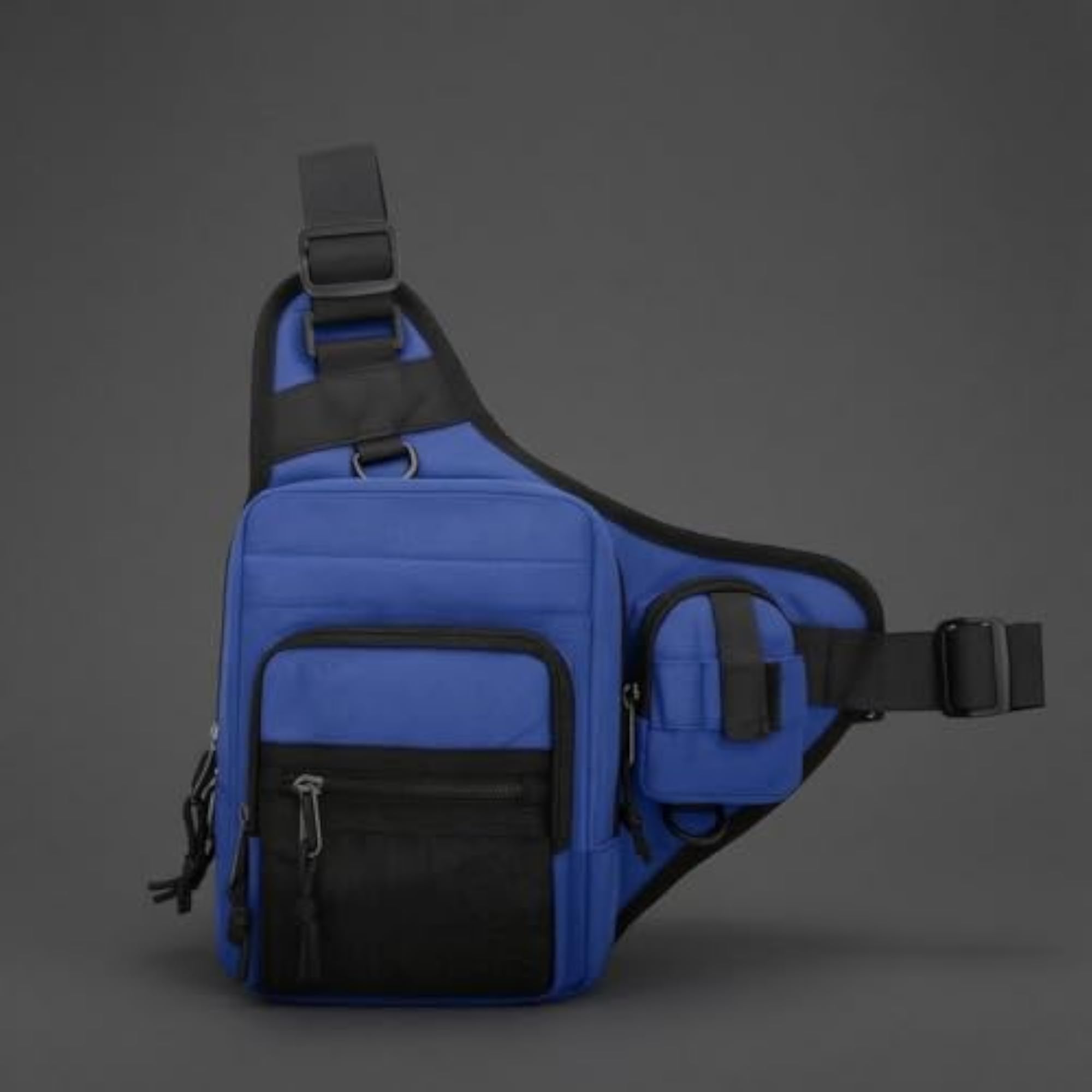 Vest-Design Chest Bag with Multiple Zippered Pockets, Practical Storage