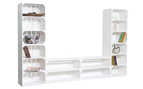 Vinterior TV-Board Steven mit hohen Regalkisten Lowboard TV Wand Wohnwand...