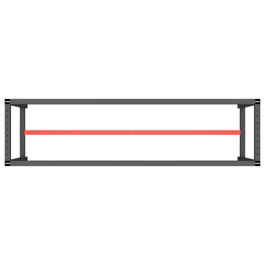 Generic Metalowa Rama Stołu Warsztatowego Czarno-czerwony stół Warsztatowy do Warsztatu Garażowego (80 X 57 X 79 cm) (190 x 50 x 79 cm)