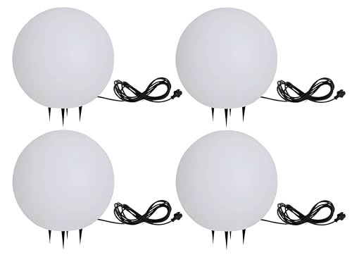 Trango Gartenkugel-Leuchte – IP65 Wasserdicht, 30 Cm, In Granit-Optik, Mit 5 M Kabel & E27-Fassung