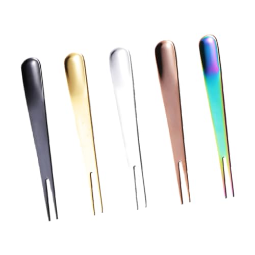 IMIKEYA 5pcs Stainless Steel Fruit Forks and Tasting Forks 2-Prong Dessert Appetizer Cutlery Set for Home Kitchen Party