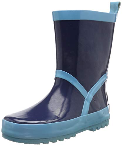 Playshoes Bota de Agua Classic, Botas de Goma de Caucho Natural Unisex niños, Azul (Marine/Hellblau 639), 22/23 EU