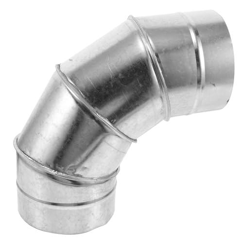 Coude de conduit métallique robuste 150 mm en fer galvanisé rigide