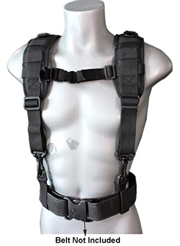 Image of MELOTOUGH Tactical Suspenders for Duty Belt,Breathable Padded Adj H-Harness w /YKK Hooks,Heavy Duty Police Law Enforcement