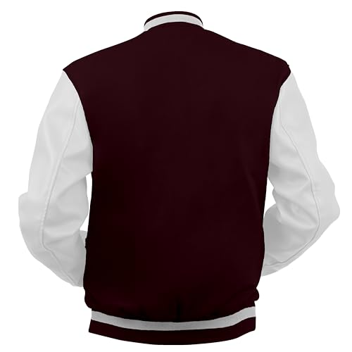 Image of Baseball Wool Letterman Varsity Faux Leather Sleeve For Men | Wool Varsity Bomber Jacket