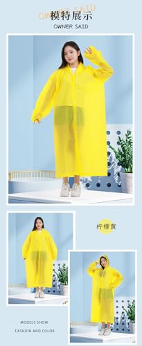 Image of Rain Ponchos for Adults, Reusable PEVA Rain Coats for Women Men Waterproof Lightweight Long Rain Jackets with Hood