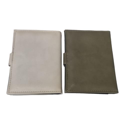 Image of Synthetic Leather Unisex Lightweight Magnetic Closure Passport Covers (Green and Cream)