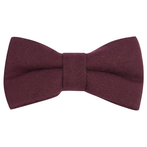 King & Priory Burgundy Wool Bow Tie