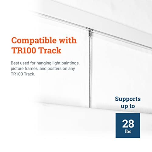 Image of Steel Picture Hanging Cord 2mm Diameter 72-Inch with Small Hook - Compatible with TR100 Wall Track Picture Hanging System - Supports Up to 28 lbs - 5 Pack