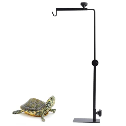 Support de Lampe pour Reptiles Tortues Lampe Reptile Pied Réglable Télescopique Plancher Chaleur Lumière Stand, Lumière d'atterrissage Support pour Tortue Lézard Reptiles Verre Terrarium Poissons