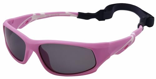 COOLSOME Kids Polarized UV400 Sunglasses Flexible with Strap For Boys and Girls 3-103