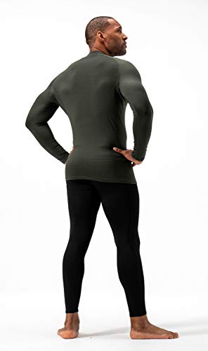 image for DEVOPS 2 Pack Men's Thermal Turtle Mock Neck Shirts, Compression Long 