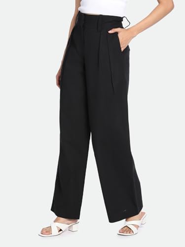 Image of DL Woman Grey Solid Mid-Rise Trousers