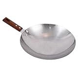 MUELODSIC Edelstahl Wokpfanne mit Holzgriff Vielseitig für Trockenpfanne Rühren Meeresfrüchte...