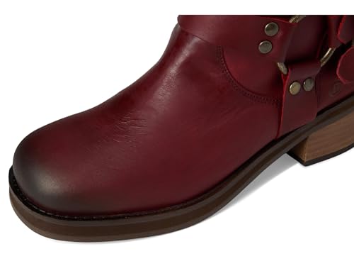 Image of Dingo Womens Blacklist Tooled Inlay Round Toe Pull On Motorcycle Casual Boots Mid Calf Mid Heel 2-3 inch