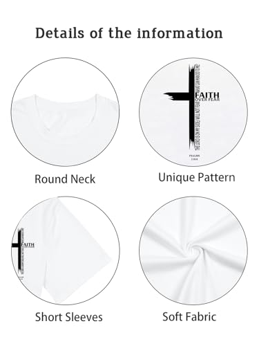 QIXYN Christian T-Shirts for Men Faith Jesus Religious Vintage Men Tops - image 5