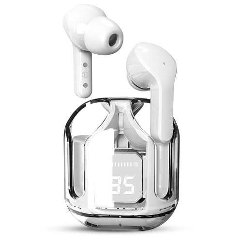 Wireless Earbuds Noise Cancelling Smart Earbuds Bluetooth 5. 3 True Headphones Bass Stereo Ear Buds with Mic Transparent Charging Case 30H Battery Life for Laptop Pad Phones Sports Workout