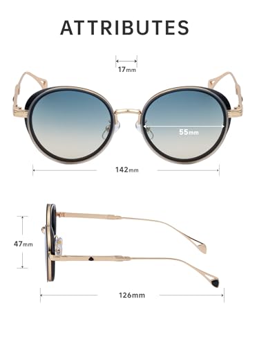 Image of Fashion Sunglasses for Women Metal Frame Round Shades Circular Sunnies(2A409)