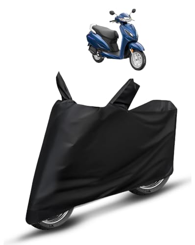 Image of Auto Hub Waterproof Bike Body Cover for Activa All Models, Dustproof, UV Protection, Belt Buckle - Black